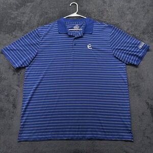 Ahead Extreme Mens XL Blue Striped Eldorado Resorts Golf Polo Shirt Short Sleeve